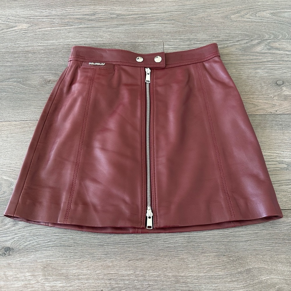 Belstaff Lamb Leather Mini Skirt